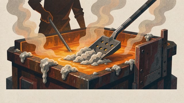 热镀锌锌锅液面捞渣与锅壁检查