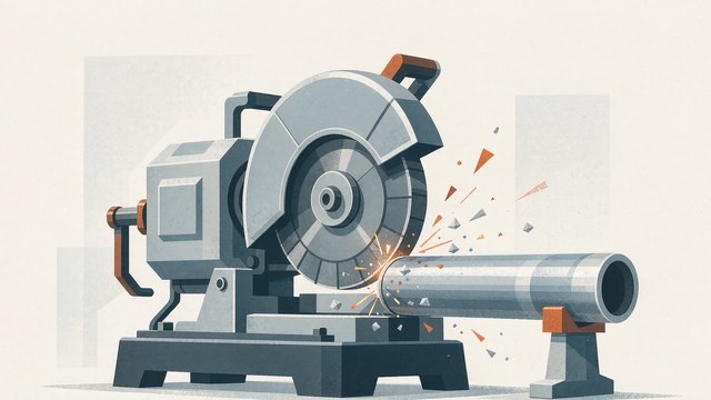 镀锌管现场切割工具与切口处理示意