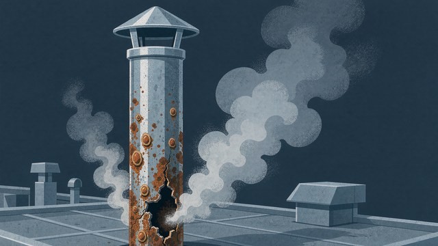 烟囱内壁酸冷凝与锌层消耗示意
