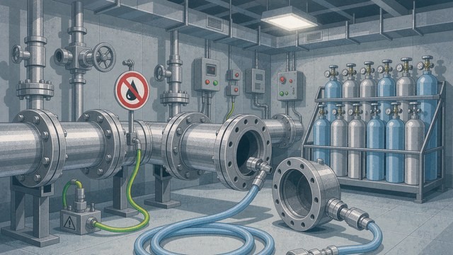 氧气管道脱脂与禁油标识示意