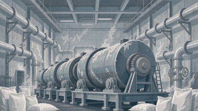 复合肥车间氨气与粉尘环境下的管道腐蚀示意