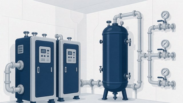 制氮机与氮气分配管道系统示意