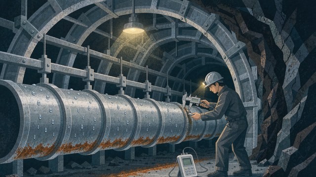 煤矿井下压风管路壁厚与腐蚀余量示意