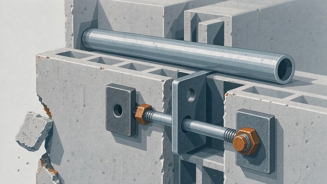 轻质隔墙上管道支架生根做法示意